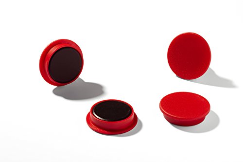 Durable Magnete (32 mm, 720p) 4 Stück rot, für Pinnwand, Kühlschrank & Co., 470303 von Durable