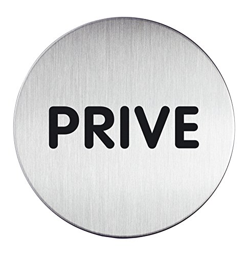 Durable Türschild Picto rund, Prive, 83 mm, metallic silber, 491268 von Durable