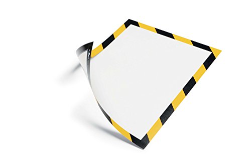 Durable Info-Rahmen Duraframe Magnetic Security (A4, Magnetrahmen für metallische Oberflächen) 5 Stück, gelb/schwarz, 4945130 von Durable