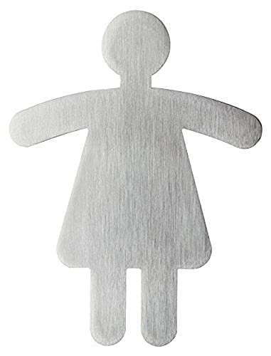 Durable Türschild Picto WC-Symbol Damen, 91 x 120 mm, metallic silber, 495023 von Durable