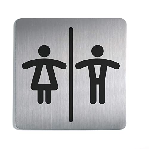 Durable Piktogramm WC Damen und Herren, quadratisch, 150 x 150 mm, Edelstahl, 495823 Durable Piktogramm WC Damen und Herren, quadratisch, 150 x 150 mm, Edelstahl, 495823 von Durable