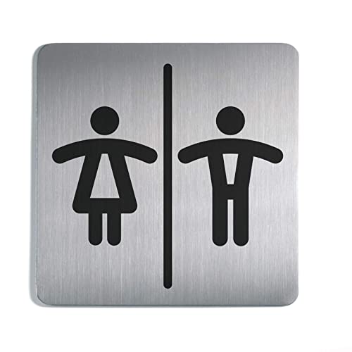 Durable Piktogramm WC Damen und Herren, quadratisch, 150 x 150 mm, Edelstahl, 495823 von Durable