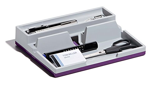 Durable 761312 Varicolor Smart Office Desk Organizer Aufbewahrungsbox (mit Smartphone- und Tablet-PC-Haltefunktion) 1 Stück opak, grau/lila von Durable