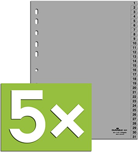 Durable Hunke & Jochheim Register PP DIN A4 215/230 x 297 mm (5, Register 1-31) von Durable