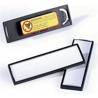 Identificador portanombre Durable pvc antiarañazos con iman y efecto lupa color negro 67x17 mm (pack de 25 uds.) von Durable