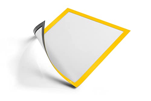 Durable Info-Rahmen Duraframe Magnetic (A4, Magnetrahmen für metallische Oberflächen) 5 Stück, gelb, 486904 von Durable