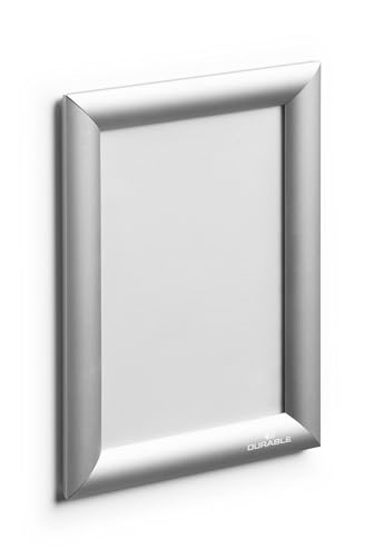 Durable Klapprahmen Aluminium A5, Bilderrahmen zum Kleben/Schrauben, 1 Stück, silber eloxiert, 479523 von Durable
