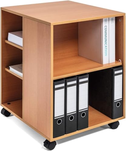 Durable Multifunktions-Wagen 74/59, 3-seitig offen mit 6 Regalböden (528 x 748 x 592 mm), Buche, 311347 von Durable