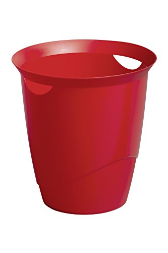 Durable Papierkorb Trend, mit Tragegriffen, 16 l, rot, 1701710080 von Durable