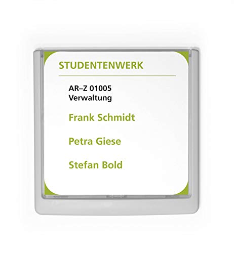 Durable Türschild Click Sign, 149 x 148,5 mm, zum Ankleben oder Anschrauben, weiss, 486202 von Durable