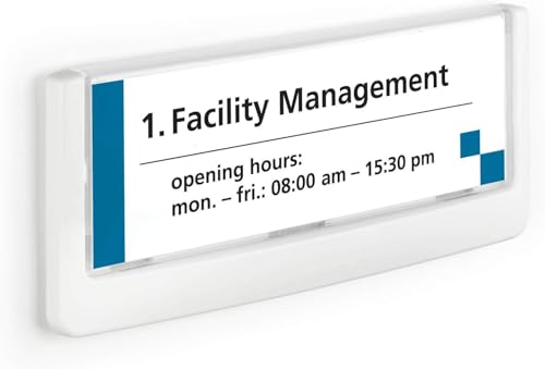 Durable Türschild Click Sign, 149 x 52,5 mm, zum Ankleben oder Anschrauben, weiss, 486002 von Durable