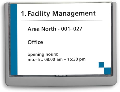 Durable Türschild Click Sign A5, zum Ankleben oder Anschrauben, graphit, 486637 von Durable