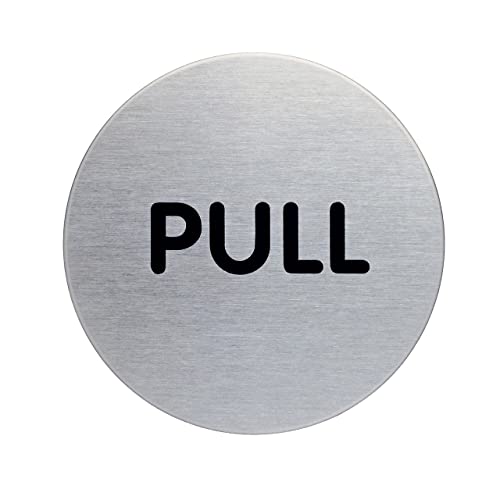 Durable Türschild Picto rund (Pull, Ø 65 mm) metallic silber, 490165 von Durable