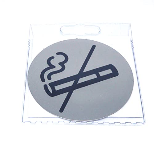 Durable Türschild Picto rund (Rauchen verboten, 83 mm) metallic silber, 491123 von Durable