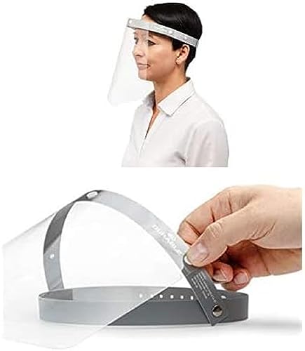 Durable Visier für Gesichtsschutz vor Spritzern und Tröpfen, CE-konform mit anpassbarem Stirnband, hochklappbar & desinfizierbar, inklusive 10 Ersatzfolien von Durable