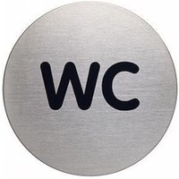 Piktogramm Türschild picto 83mm Edelstahl gebürstet silber metallic wc von Durable
