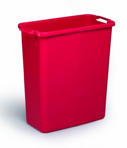 Stabiler Durabin rechteckiger Abfalleimer, 60 Liter rot von Durable