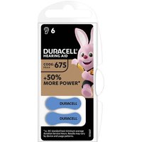 Duracell Hörgerätebatterie ZA 675 1.45V 6 St. 630 mAh Zink-Luft 675AC von Duracell