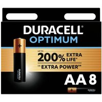 Duracell - Optimum Mignon (AA)-Batterie Alkali-Mangan 1.5 v 8 St. von Duracell