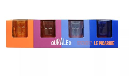 Duralex® Set mit 4 Gläsern aus Hartglas 25 cl (Vermeil/Marine/Saphir/Pflaume) – Kollektion Le Picardie®, elegant und vielseitig – hergestellt in Frankreich von Duralex