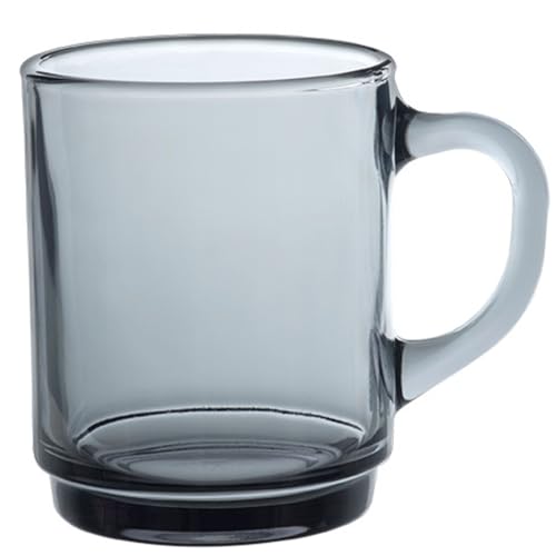 Duralex Set mit 6 stapelbaren Bechern aus gehärtetem Glas, 26 cl, langlebige Küchenbecher für Kaffee, Tee, Frühstück, den täglichen Gebrauch, Glasbecher-Set der Versailles-Kollektion von Duralex