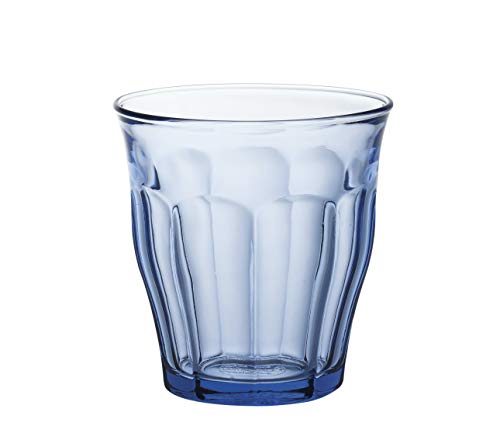 Duralex 1027BC04C0111 Picardie Marine Trinkglas, Wasserglas, Saftglas, 250ml, Glas, blau, 4 Stück von Duralex