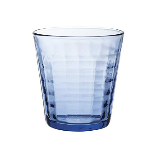 Duralex 1033BC04A0111 Prisme Marine Trinkglas, Wasserglas, Saftglas, 275ml, Glas, blau, 4 Stück von Duralex