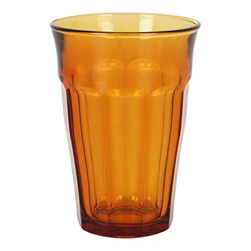 Duralex Set 4 Gläser gehärtetes Glas 36cl stapelbar, robuste Küchengläser für Wasser Saft Limonade, täglicher Gebrauch, bunte Farben, spülmaschinenfest, Picardie-Kollektion von Duralex