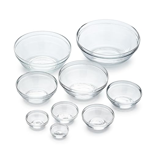 Duralex Gigogne Stackable Glass Mixing Bowl Set, 9 Piece Duralex Gigogne Stackable Glass Mixing Bowl Set, 9 Piece von Duralex