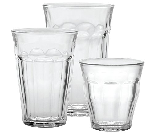 Duralex Made In France Picardie 18-Piece Clear Drinking Glasses & Tumbler Set: Set includes: (6) 8-3/4 oz, (6) 12-5/8 oz, (6) 16-7/8 oz by Duralex von Duralex