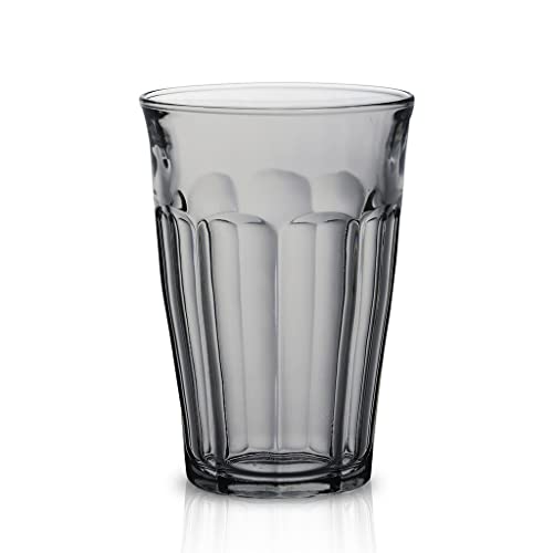 Duralex Made in France Picardie Trinkgläser aus Glas, 6 Stück, 300 ml, Grau/Grau von Duralex