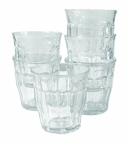 Picardie-Tumbler von Duralex, Tumbler-Gläser aus starkem Glas, Inhalt 310 ml, 94 mm hoch, 6 Stück von Duralex