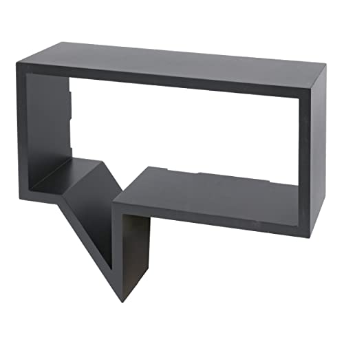 Duraline Cloud Lacquered Dekoratives Wandregal, MDF, Schwarz, 15mm 40 x 20 x 12 cm von DURAline