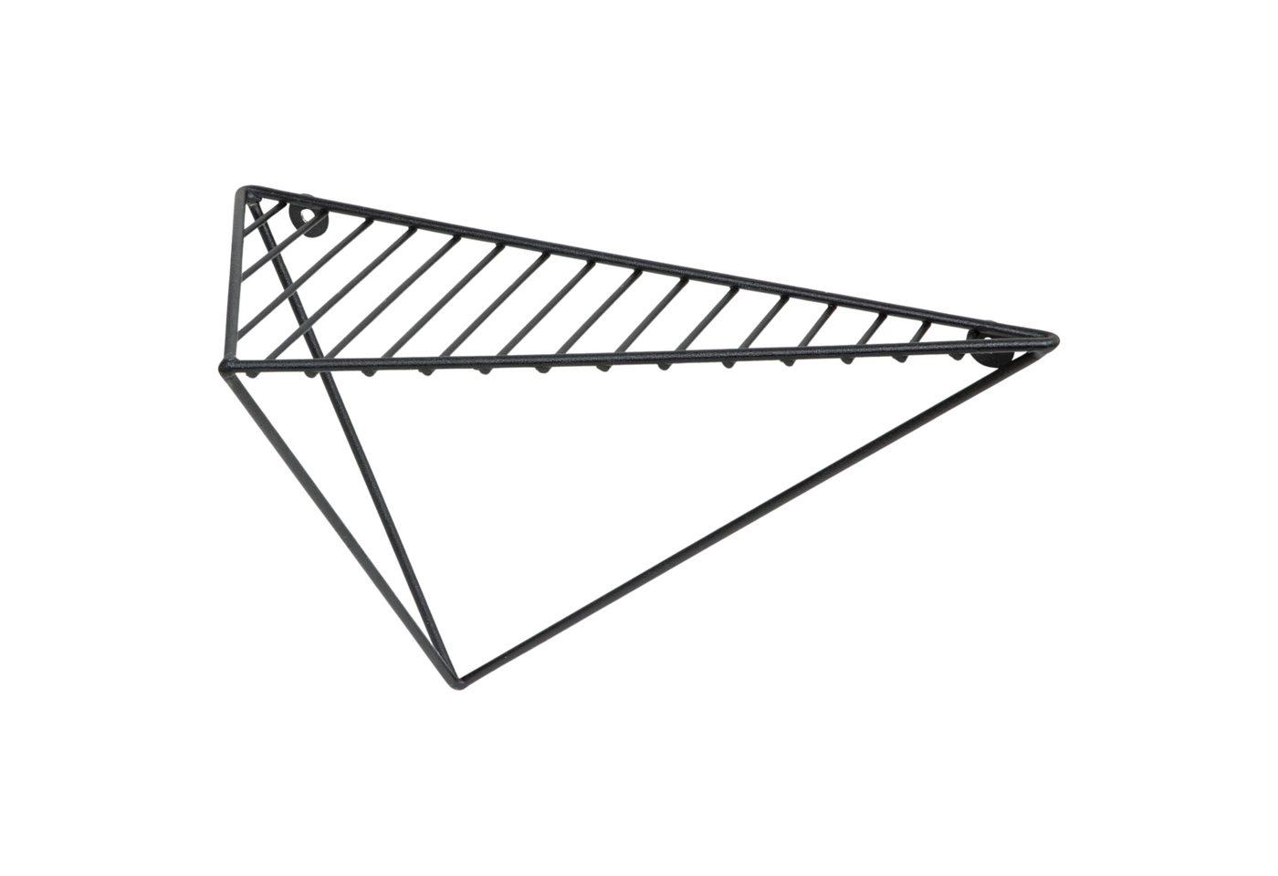 Duraline Deko-Wandregal Dreieckiges Metallregal, asymmetrisch, Dekoregal, beschichtet, matteschwarze Oberfläche von Duraline