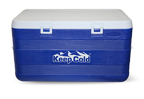 Duramax Deluxe Kühlbox 100L Hochleistungs-Kühlbox mit PU-Isolierung, Kühlbox mit ergonomischen Griffen für einfache Mobilität und Handhabung, Kühlbox, Blau von KEEPCOLD