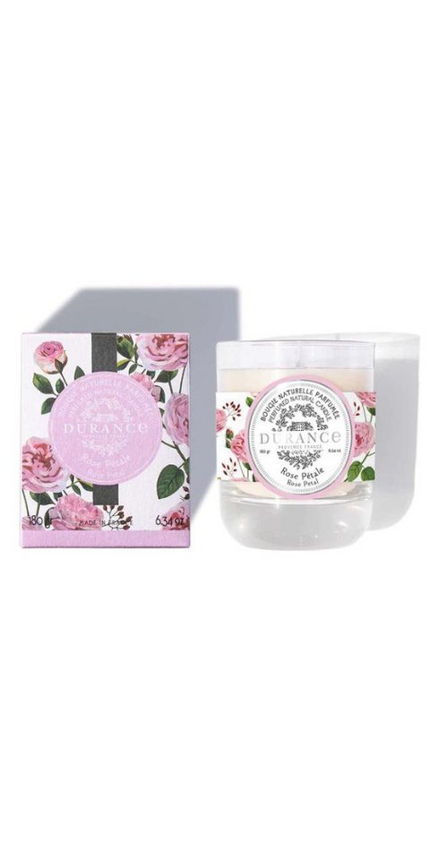 Durance Duftkerze Rosenblütenblatt 180g, Wird auf traditionelle Weise in Grignan, in Frankreich hergestellt Durance Duftkerze Rosenblütenblatt 180g, Wird auf traditionelle Weise in Grignan, in Frankreich hergestellt von Durance