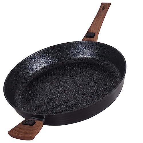 Durandal Légende Bratpfanne 32 cm – Beschichtete Aluguss Pfanne mit abnehmbarem Griff – Ofenfeste Pfanne mit Wabenboden und langlebiger Antihaftbeschichtung gegen Anbrennen – Für Induktion geeignet von Durandal