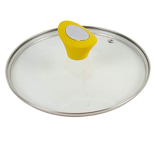 Glasdeckel mit Dampfloch | Hitzebeständiger Universaldeckel | Ideal für Color your Kitchen Pfanne | 20 cm gelb von Durandal