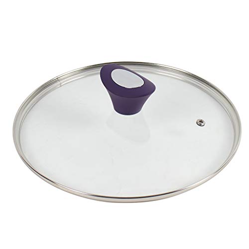 Glasdeckel mit Dampfloch | Hitzebeständiger Universaldeckel | Ideal für Color your Kitchen Pfanne | 24 cm violett von Durandal