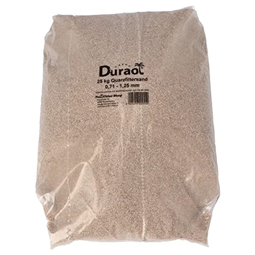 Duraol 25Kg Spezial Kristallquarzfiltersand - Körnung 0,71-1,2mm | Quarzsand für Filteranlagen | Filtersand für Sandfilteranlage und Poolfilter von Duraol