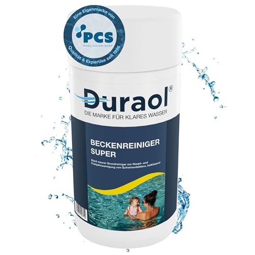 Duraol 1L Beckenreiniger super - hochkonzentriertes Pool Reinigungsmittel - stark saurer Poolreiniger für Pool, Whirlpool, Planschbecken - Pool Zubehör Reinigung von Duraol