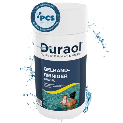 Duraol 1L Gelrandreiniger Spezial - hochkonzentrierter Poolrand Reiniger - materialschonendes Reinigungsmittel - alkalischer Poolreiniger für Pool, Whirlpool, Planschbecken - Pool Zubehör Reinigung von Duraol