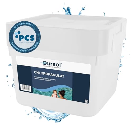 Duraol 3kg Chlor Granulat - schnelllösliches Chlorgranulat für Pool - Chlor Pulver mit 56% Aktivchlor - Schnellchlorgranulat als Schwimmbad Poolpflege - Stoßchlorung und Schnelldesinfektion von Duraol