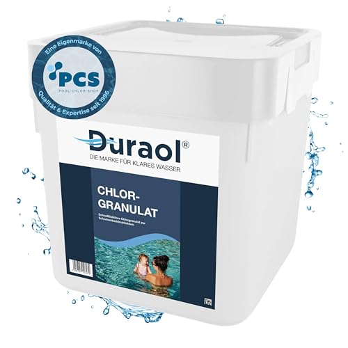 Duraol 5kg Chlor Granulat - schnelllösliches Chlorgranulat für Pool - Chlor Pulver mit 56% Aktivchlor - Schnellchlorgranulat als Schwimmbad Poolpflege - Stoßchlorung und Schnelldesinfektion von Duraol