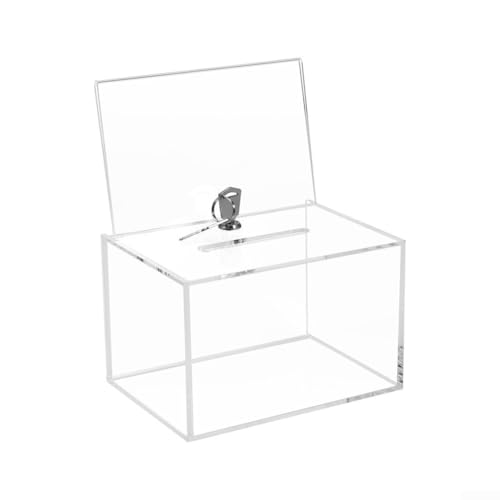 Abschließbare transparente Spendenbox mit Schilderhalter, perfekt für Spendenaktionen, Abstimmungen und Sammeln von Vorschlägen, aus Acryl Abschließbare transparente Spendenbox mit Schilderhalter, perfekt für Spendenaktionen, Abstimmungen und Sammeln von Vorschlägen, aus Acryl von Durashmall