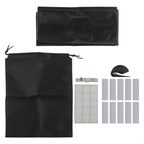 Durashmall 1 Stück 420D tragbare Reise-Verdunkelungsvorhänge voller Verdunkelungsvorhang mit Fensterrahmen Befestigung Schneiden für Küche Schlafzimmer Wohnzimmer Oxford Schwarz (150 x 200 cm) von Durashmall