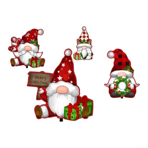 Durashmall 4 Stück Weihnachts-Hof-Schild-Dekorationen, Outdoor-Cartoon-Weihnachtsdekoration für Gärten, Höfe und Terrassen und saisonale Verwendung Durashmall 4 Stück Weihnachts-Hof-Schild-Dekorationen, Outdoor-Cartoon-Weihnachtsdekoration für Gärten, Höfe und Terrassen und saisonale Verwendung von Durashmall
