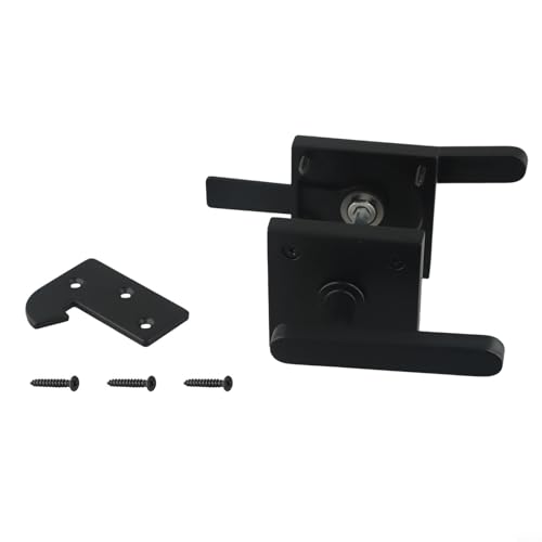 Durashmall Doppelseitiger Torriegel aus Aluminium für Gartentore aus Holz, robuster Zaun oder Scheunentürschloss mit Griffen auf beiden Seiten, einfach zu installieren, schwarz (schwarz) von Durashmall