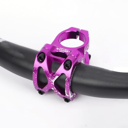 Durashmall Fahrradvorbau, 31,8 x 35 mm, kurzer MTB-Vorbau, Aluminiumlegierung, MTB-Schäfte, Fahrrad-Lenkervorbauten für Rennräder, Mountainbikes (lila) von Durashmall