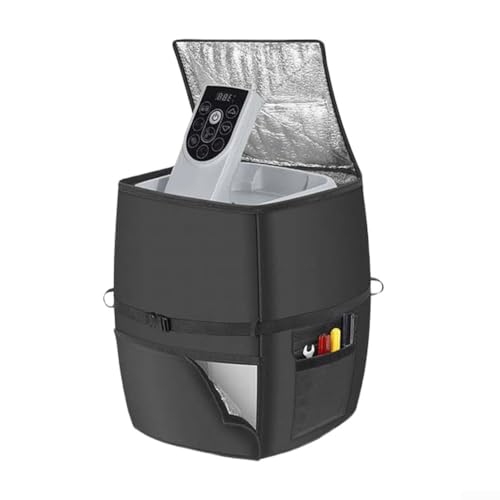 Durashmall Wasserdichte Spa-Pumpenabdeckung, staubdicht, isoliert, Heizungsschutz, Whirlpools, Pumpenabdeckung, Oxford-Material mit sicheren Riemen (schwarz, 43 x 38 x 54 cm, 600D) von Durashmall